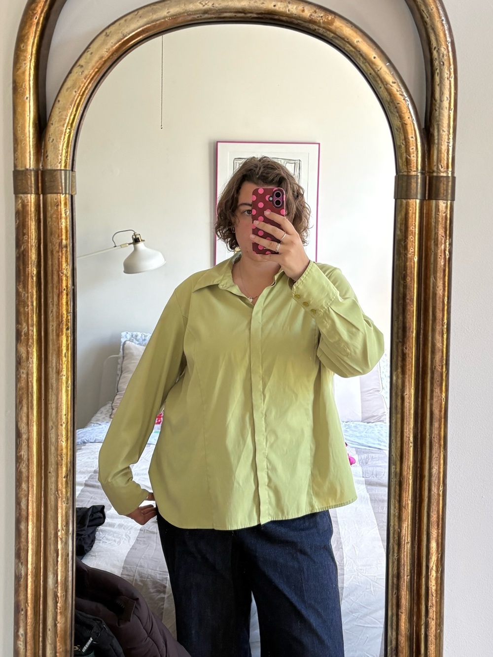 Lane Bryant Olive Green Button-Up Blouse